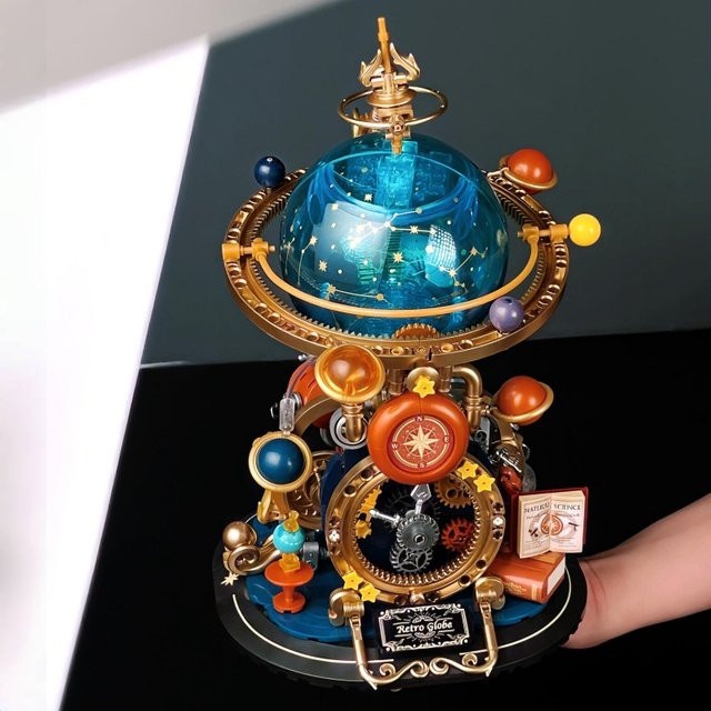 SEMBO BLOCK Retro Planetarium Bausteine – Bewegliches Globus Modell als Astronomisches Lernspielzeug und Dekoration in Mehrfarbig - Bild 1