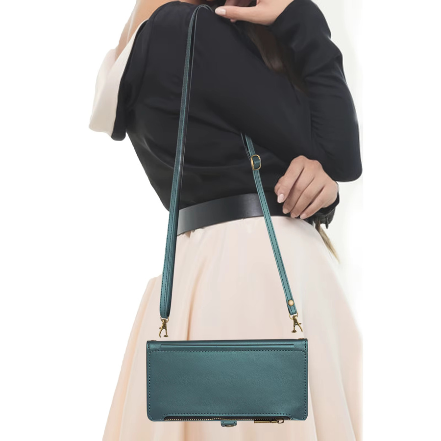 Multifunktionale Flip-Top Brieftasche mit Reißverschluss und Handyhülle für Samsung Galaxy A-Serie, Kartenhalter mit mehreren Kartenfächern, Farbe: Gold - Bild 3