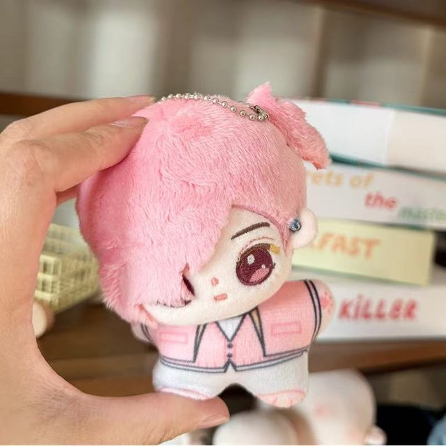 Yiran toy Mini-Plüsch Schlüsselanhänger, Anime Junge, 10cm, Rosa/Pink - Bild 1