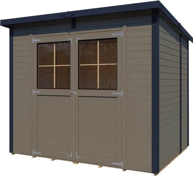 Bertilo Gerätehaus Castano aus Fichte in Beige mit Doppeltür B/H: 239 x 180 cm und FSC-Zertifizierung - Bild 1