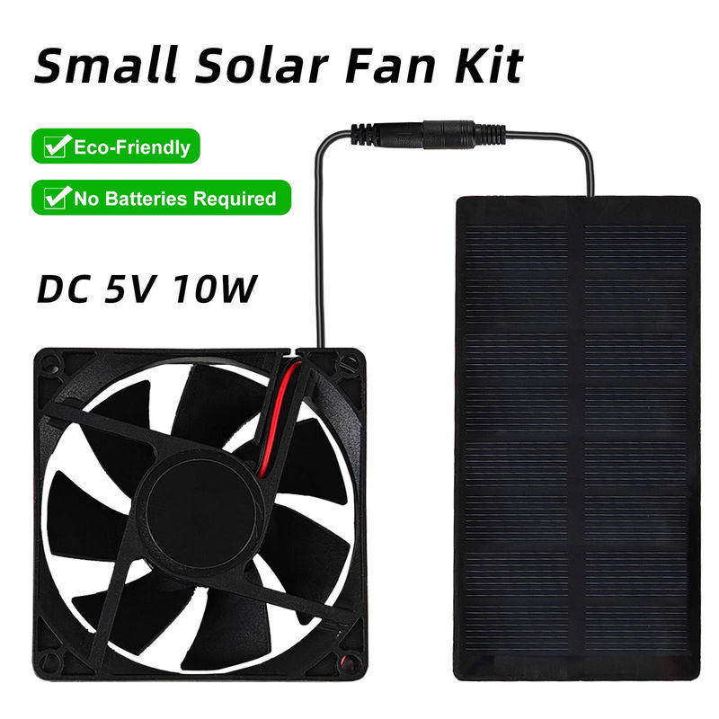 Solarbetriebener Outdoor-Camping-Ventilator mit Solarpanel, 3000 U/min, IP65, Schwarz - Bild 5
