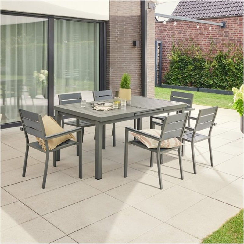HOME DELUXE Garten-Sitzgruppe CALIDO MADERA mit ausziehbarem Gartentisch und 8 Stühlen - Bild 2