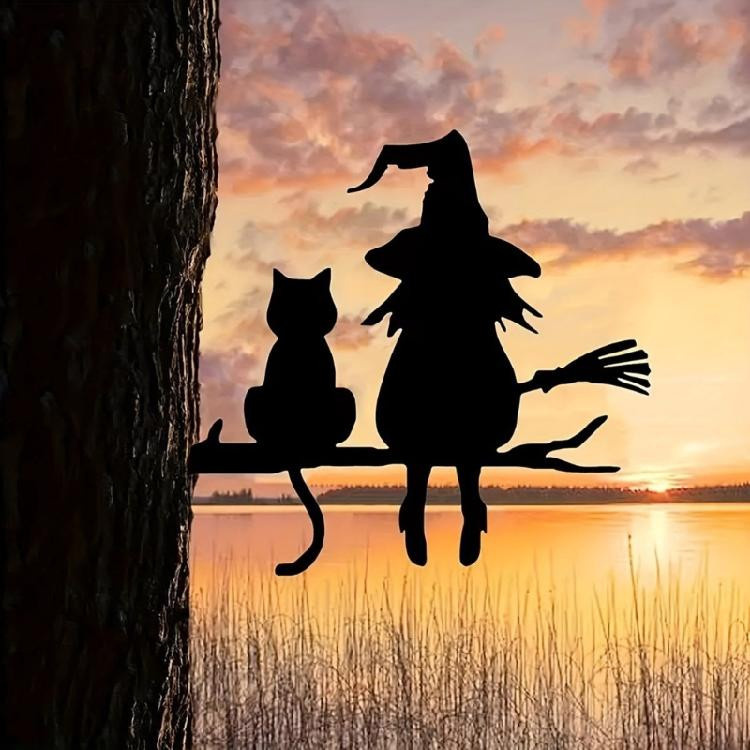 Unheimlicher Nekromant Metallanstecker aus Schmiedeeisen in Schwarz für Halloween Dekoration im Außenbereich - Bild 3