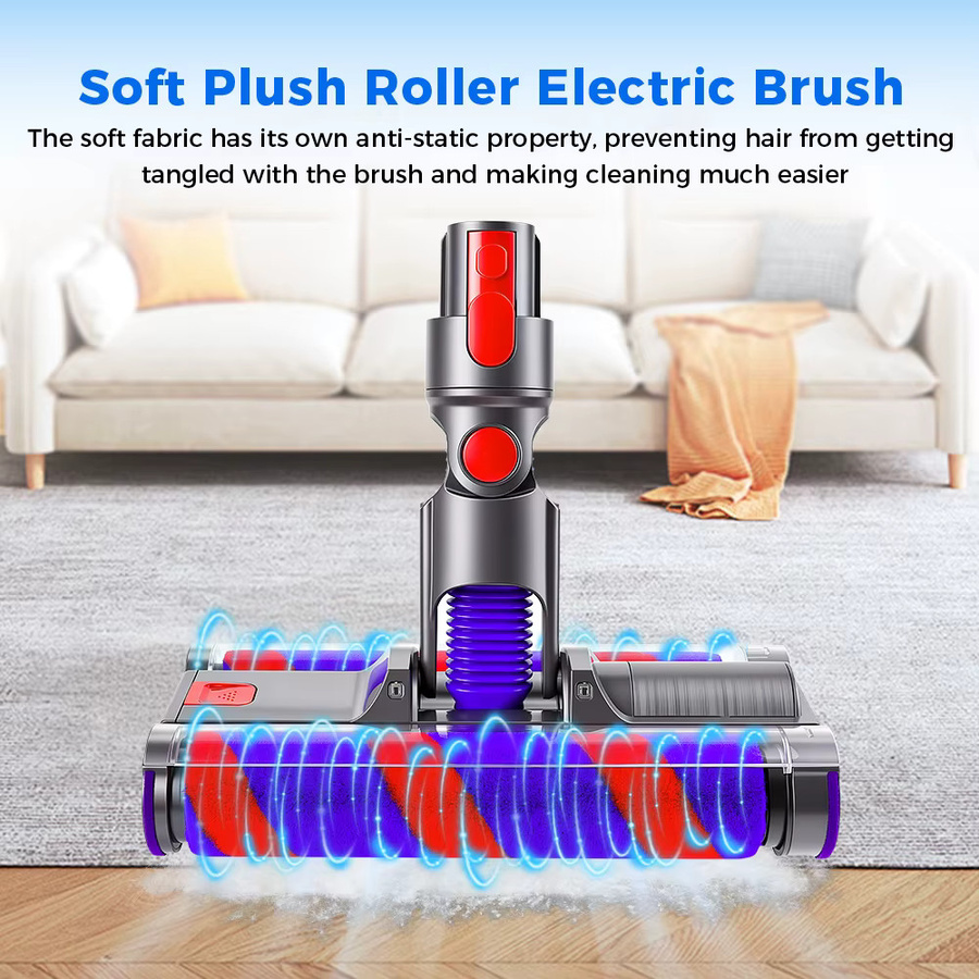Dyson Doppel-Soft-Roller-Bürstenkopf mit LED-Licht für V7 V8 V10 V11 V15 Staubsauger – frei drehbare Bodenbürste - Bild 2