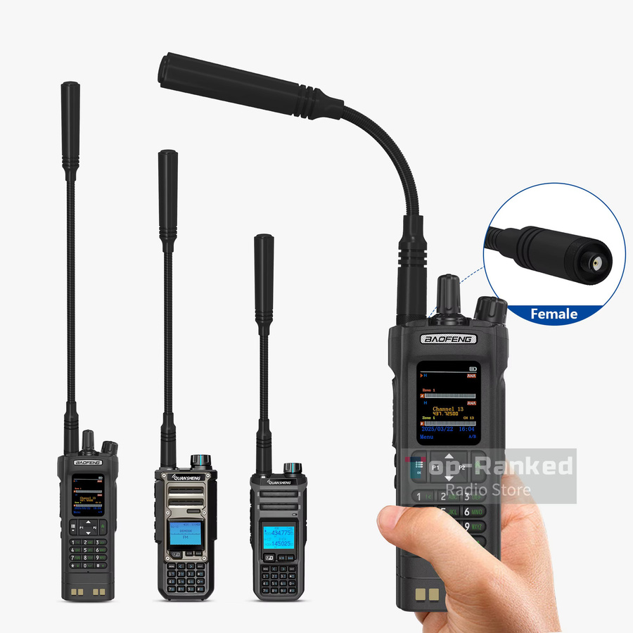 Baofeng UV-25 Schwanenhals Taktische Antenne mit SMA-Buchse Dual Band VHF UHF in Schwarz - Bild 4