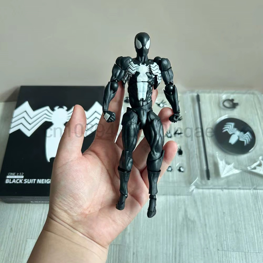 Bandai Marvel Spiderman schwarzer Anzug, Actionfigur, 15 cm, 1:12 - Bild 2