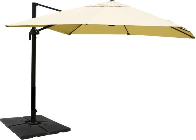 Gastronomie-Ampelschirm MCW A96 in Beige mit Ständer, Material: Polyester und Alu, B/T/H: 300 x 400 x 500 cm - Bild 2