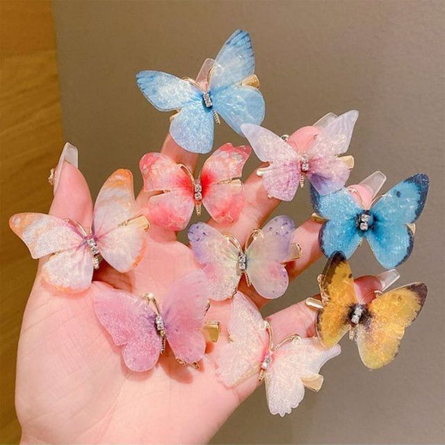 6er Set Schmetterling Haarnadeln, Bunt, Kinder & Frauen - Bild 1