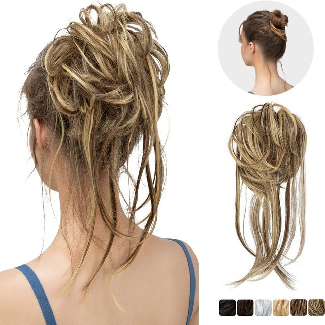 SARLA Messy Bun Haarteile, lockig, Damen - Bild 1