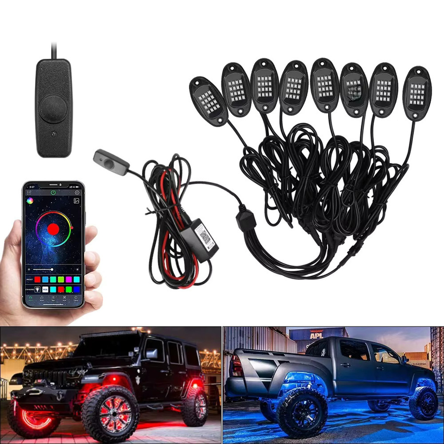 AINYSZIN RGB LED Auto Chassis Licht mit Bluetooth App-Steuerung und Musik-Sync für Jeep, Offroad-Fahrzeuge und Lkw, Multicolour - Bild 7