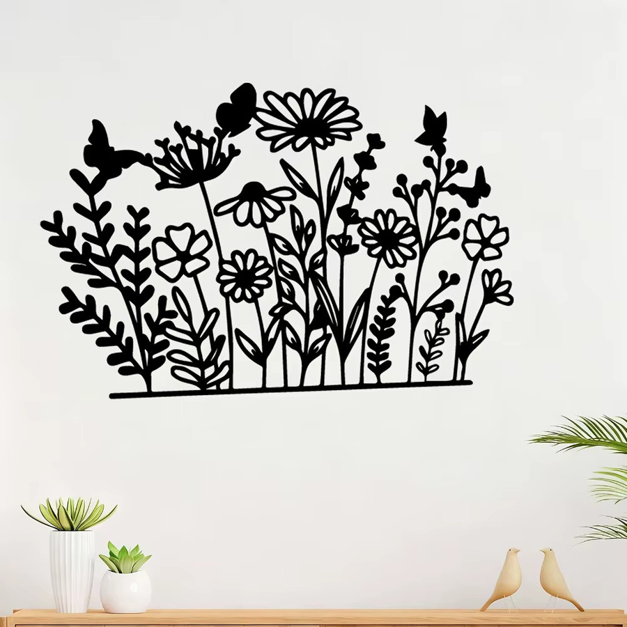 CIFBUY Schmetterling Metallwandkunst Schwarz als witterungsbeständige Eisenskulptur für die Gartendekoration im Freien - Bild 2