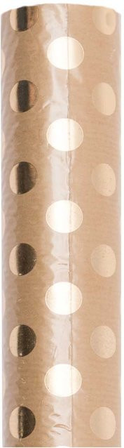 Rico Design Geschenkpapier Paper Poetry mit Punkten in Natur-Gold, Kraftpapier, Breite: 70 cm, Länge: 2 m - Bild 1