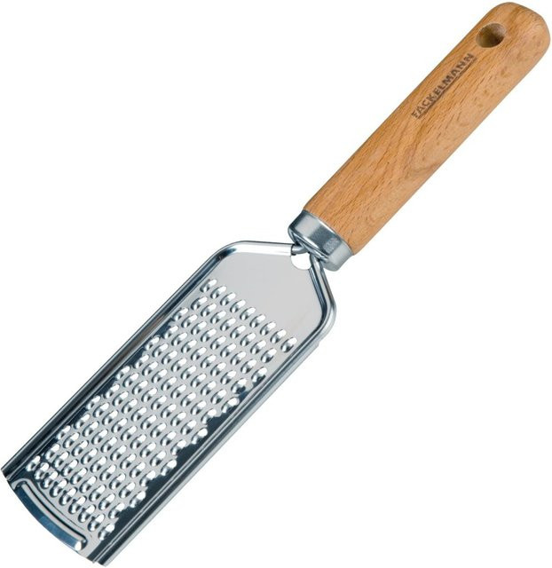 Fackelmann Handreibe FAIR Feinreibe aus Edelstahl in Silber mit Holzgriff, rechteckig - Bild 1