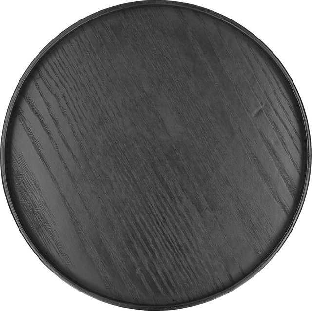 Rundes Holztablett CosyHome aus Massivholz in Schwarz, Durchmesser: 27 cm - Bild 1