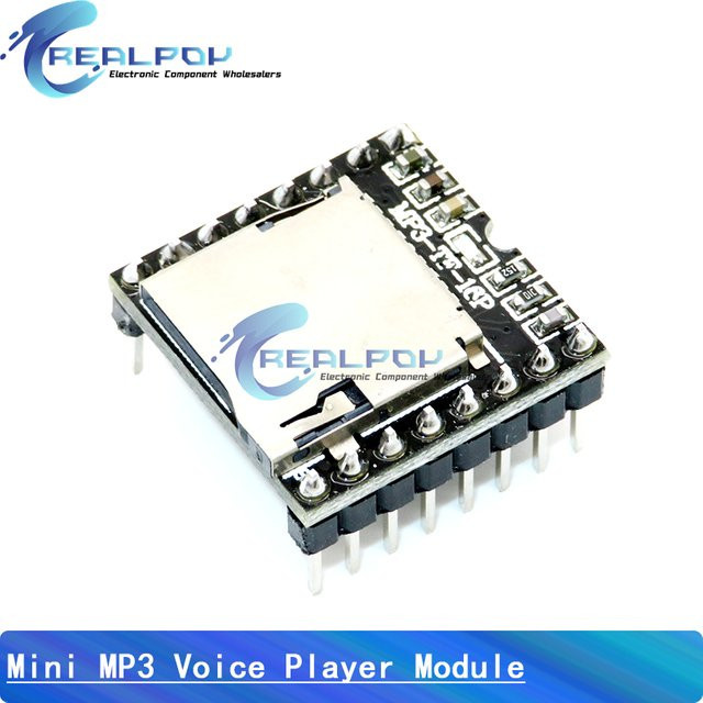 DFPlayer Mini MP3 Player Modul V3.0 von REALPOY in Schwarz mit TF-Kartenslot und U-Disk Unterstützung für Arduino - Bild 1