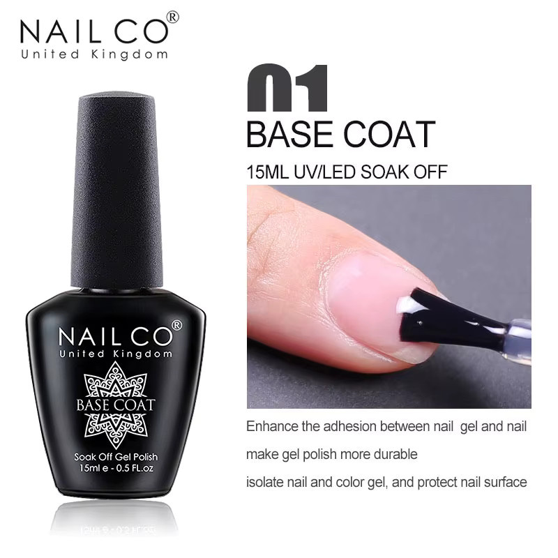 NAILCO N17 Gel-Nagellack Top & Base Coat, 15 ml, glänzend, HEMA-frei - Bild 2