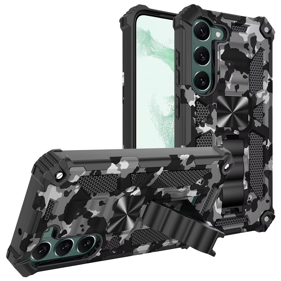 DIXSG Camouflage Armor stoßfeste Handyhülle mit integriertem Ständer für Samsung Galaxy A15 A16 A17 A26 A36 A55 A56 aus TPU und Kunststoff in Multicolour und Blau - Bild 1