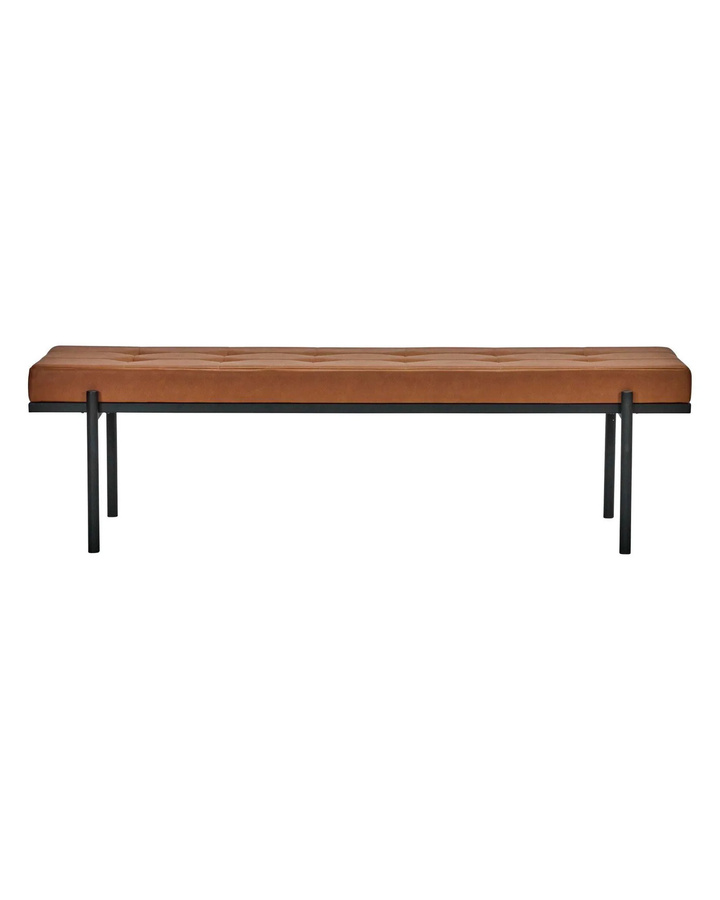 House Doctor Sofa Lao in Braun aus PU-Leder mit Metallgestell im Industriestil - Bild 1
