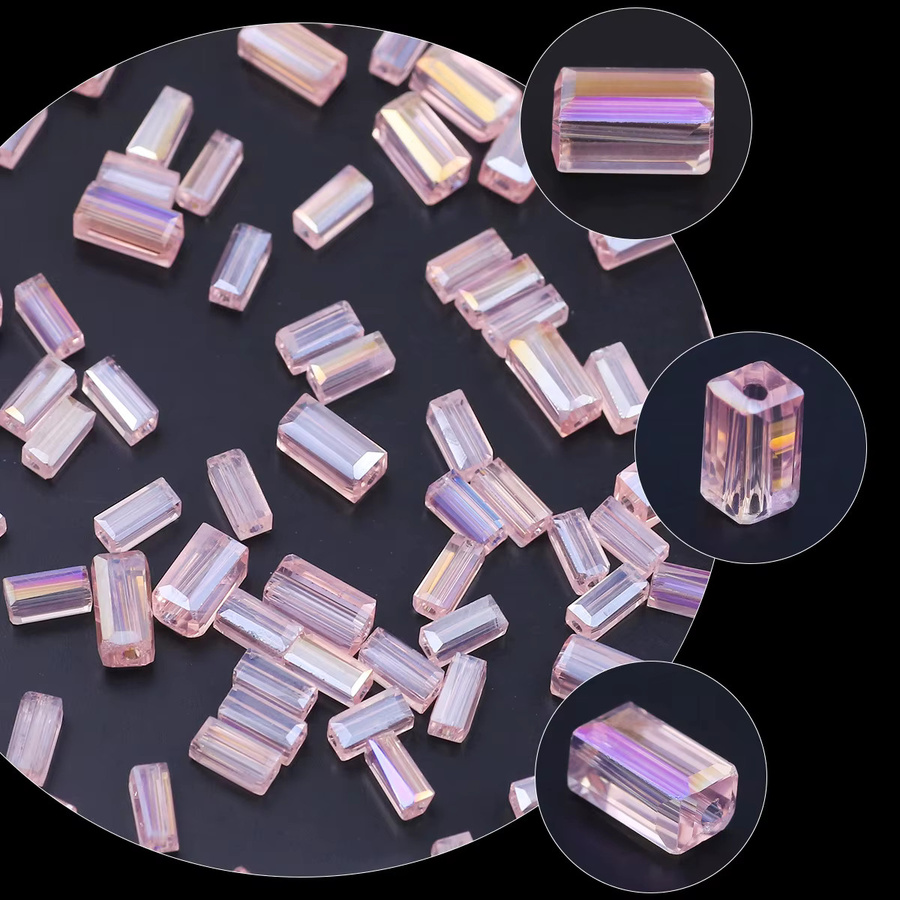 JHNBY Kristallglas-Abstandshalter, Rosa AB, rechteckig, 2 x 4/3 x 6/4 x 8 mm - Bild 5