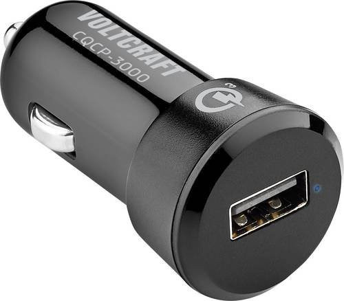 VOLTCRAFT CQCP-3000 USB Ladegerät 19.5W mit 1x USB-A in Schwarz für KFZ und LKW mit Qualcomm Quick Charge 3.0 - Bild 1