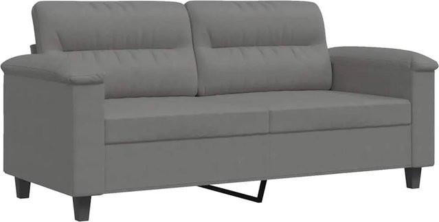 vidaXL 2-Sitzer-Sofa in Dunkelgrau aus Mikrofasergewebe mit Metallrahmen und Schaumstofffüllung für dein Wohnzimmer - Bild 1