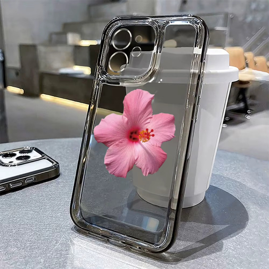 Transparente iPhone Hülle mit rosa Lilien Blume für iPhone 17 16 15 14 13 12 Pro Max Air Clear Cover - Bild 3
