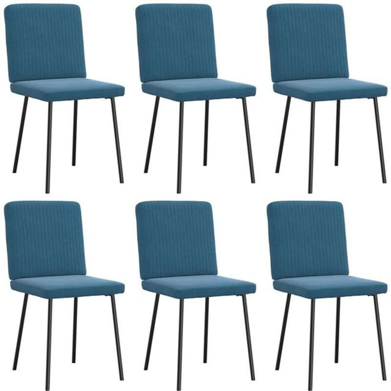 6er Set moderne Esszimmerstühle aus Samt in Blau von Vidaxl - Bild 1