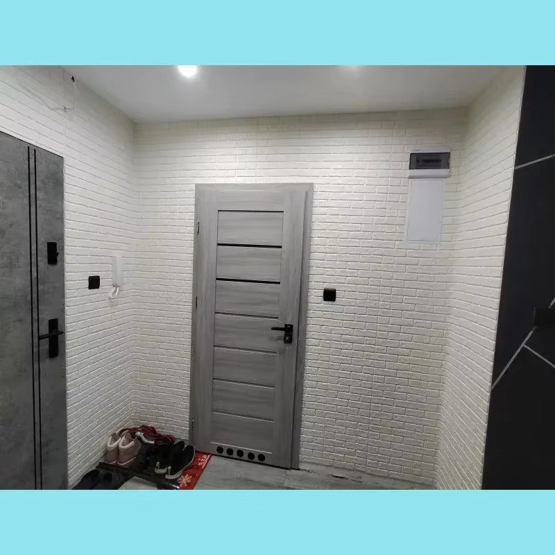 KAMULA 3D Wandpaneele aus Polystyrol Schaumstoff, wasserdichte Klebe-Tapete für Wohnzimmer und Küche, Farbe: Schwarz - Bild 5