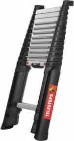 MUNK Prime Line Stufen-Teleskopleiter aus Aluminium in Silber mit 13 Stufen