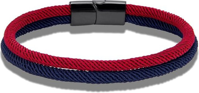 YULIN Armband, zweireihig, Edelstahl, Schwarz, Unisex, 21 cm - Bild 1