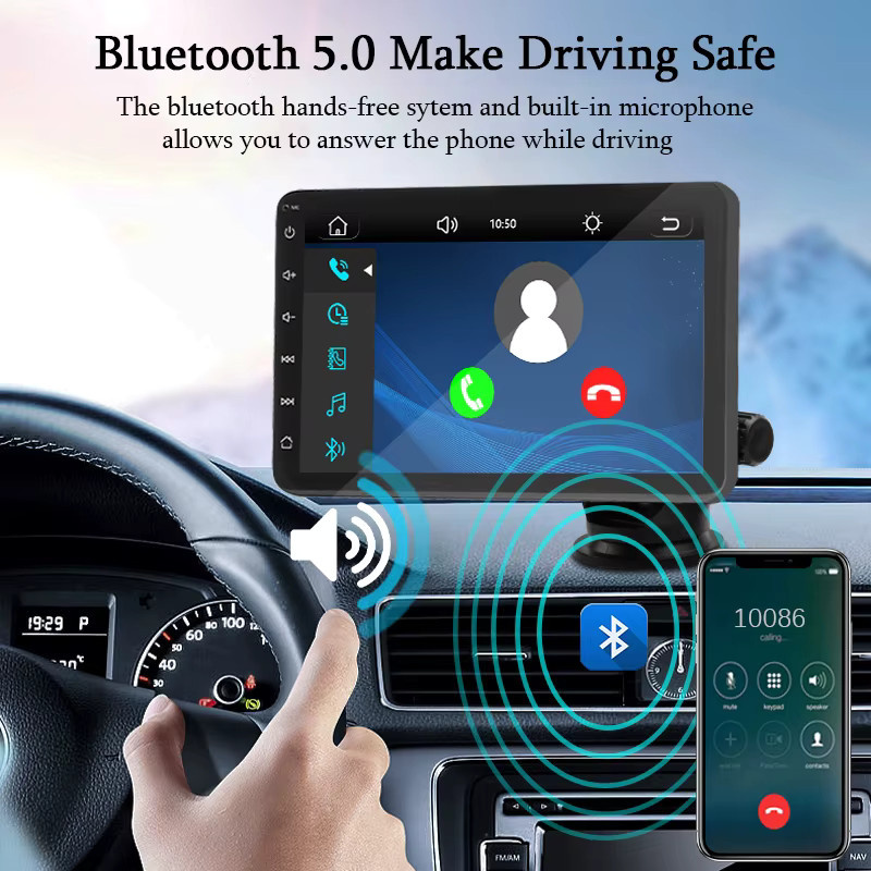 Hippcron Autoradio Multimedia Video Player mit 7 Zoll Touchscreen, Wireless CarPlay, Android Auto, Bluetooth und MirrorLink in Schwarz - Bild 3
