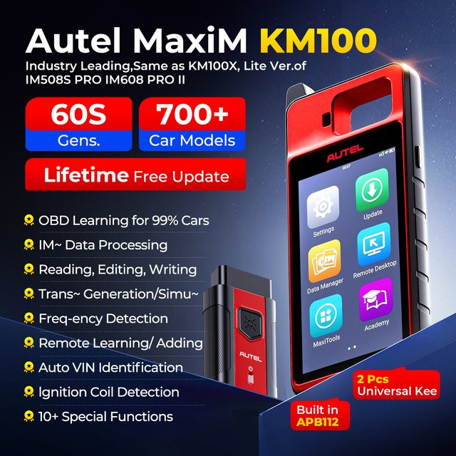 Autel MaxiIM KM100 KM100E Universelles Schlüsselprogrammiergerät und FOB-Programmierer mit OBD IMMO Lernwerkzeug - Bild 1