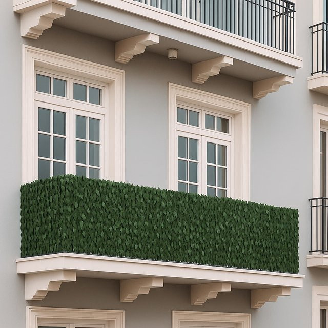 MCW Balkonsichtschutz O92 Sichtschutz und Windschutz für Balkon und Terrasse in Grün, B: 300 cm, H: 150 cm - Bild 1