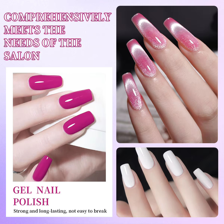 Faandin Katzenaugen-Gel-Nagellack, weißes Mondlicht, 12er-Set - Bild 2