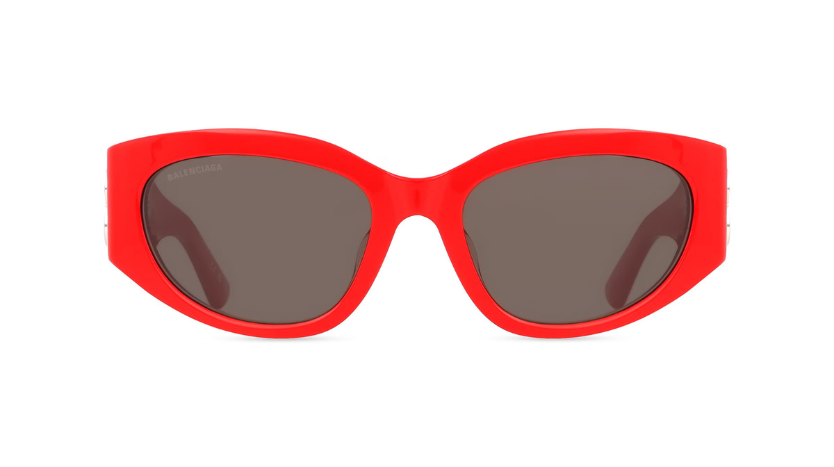 Balenciaga BB0324SK Sonnenbrille Damen, Vollrand, Oval, Acetat, rot, grau - Bild 1