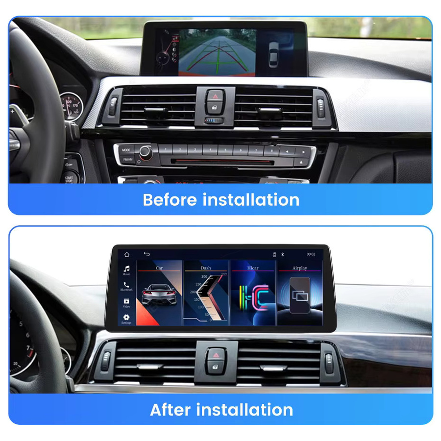 MEKEDE Linux Autoradio mit 12,3 Zoll Display für BMW 1er 2er 3er 4er Serie (F20 F21 F22 F23 F30 F31 F34 F32 F33 F36) mit kabellosem CarPlay und Android Auto, Schwarz - Bild 2