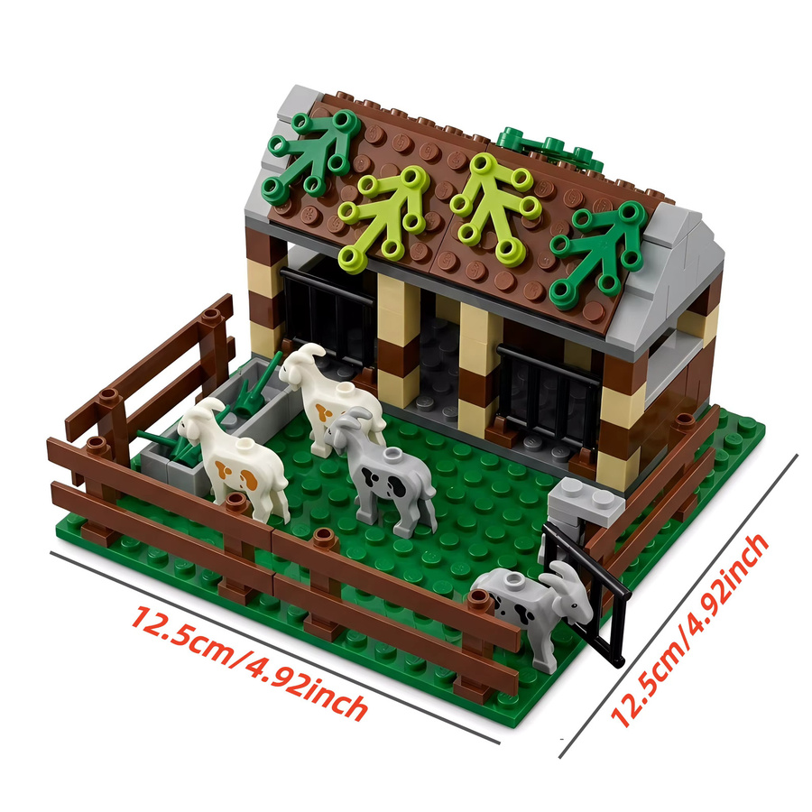 likaka MOC Schafstall, Bausteine Spielset, Bauernhof, Tiere - Bild 5
