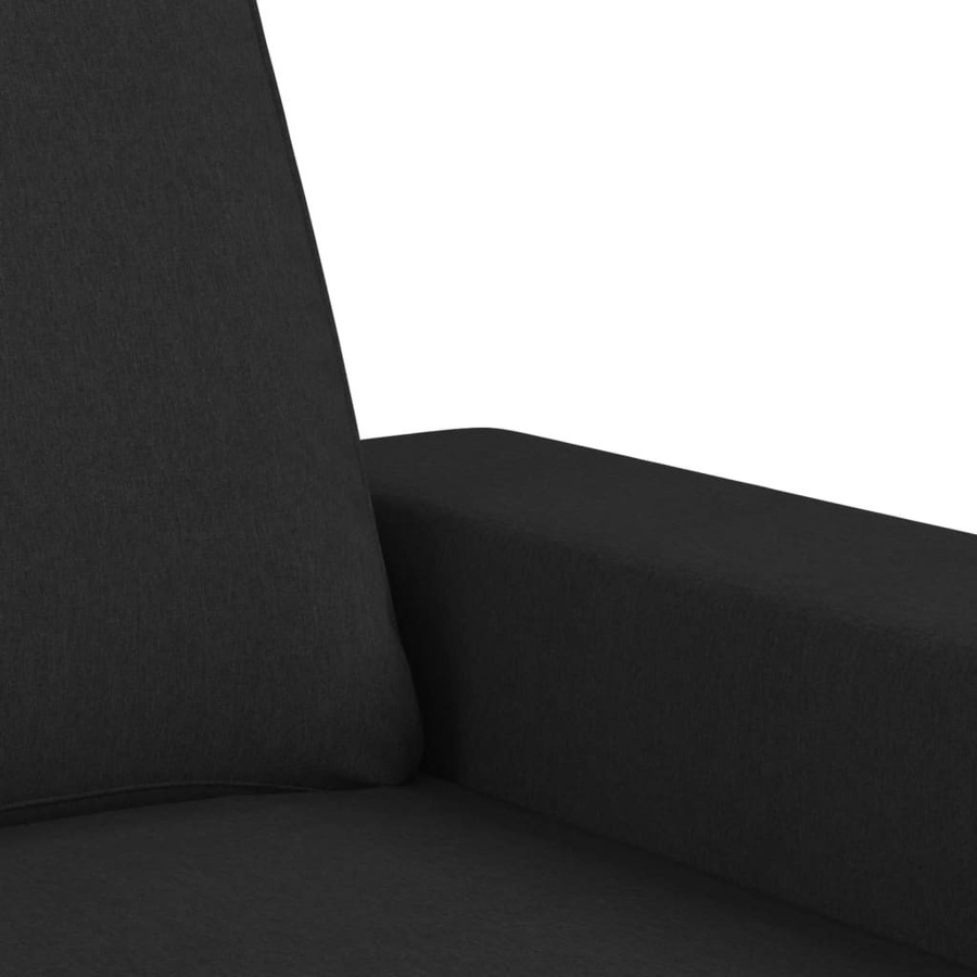 vidaXL 2-teilige Wohnzimmergarnitur aus Stoff in Schwarz mit 2-Sitzer-Sofa - Bild 4