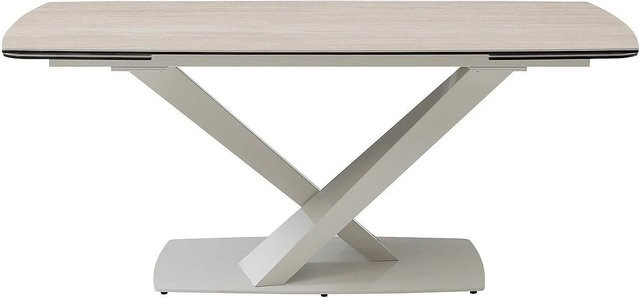 Vente-unique Esstisch Malata in Beige mit Keramikplatte in Marmoroptik, ausziehbar, B/T/H: 260 x 180 x 90 cm - Bild 1