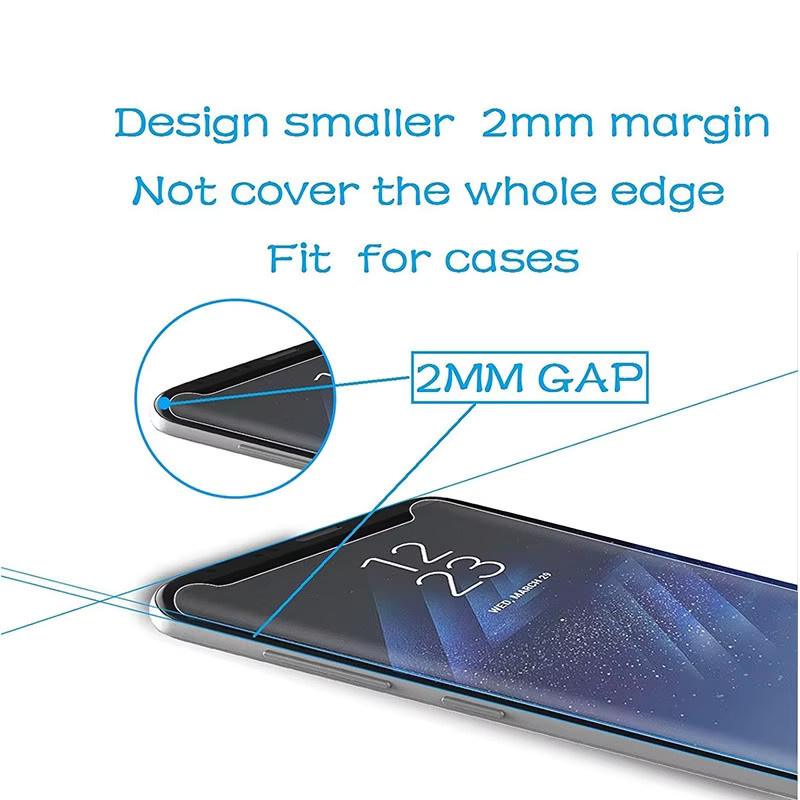Tecno Spark Slim Displayschutzfolie aus gehärtetem Glas mit gebogenem Rand, 6,78 Zoll, transparent - Bild 2