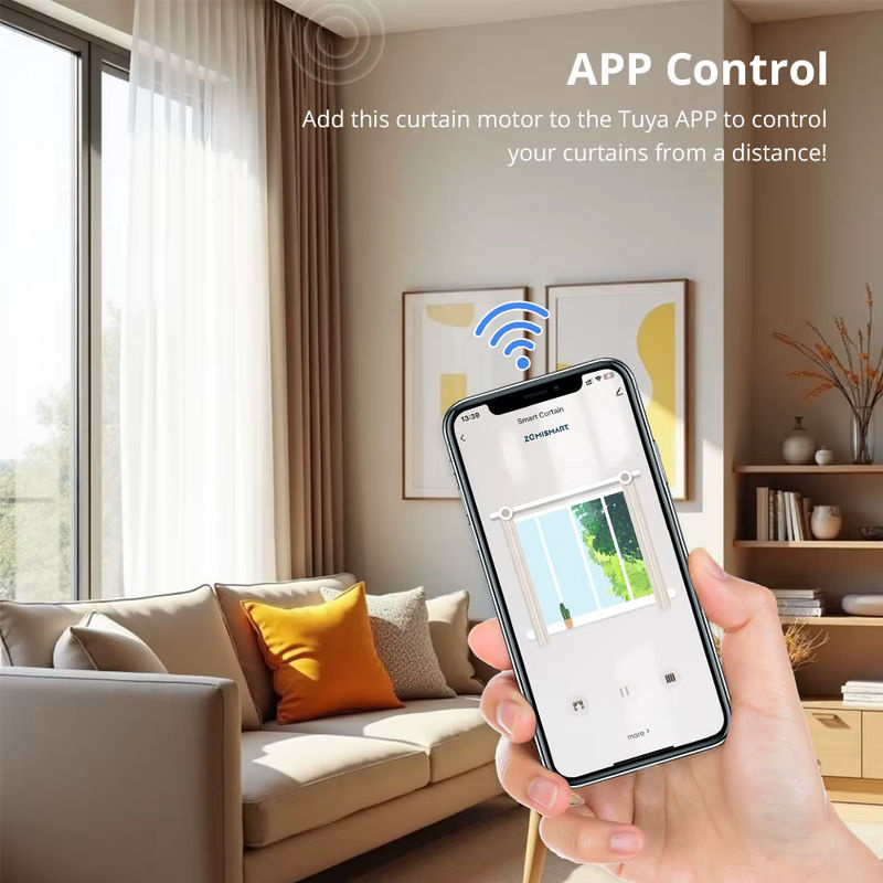 Zemismart WiFi Smart Vorhangmotor elektrische Vorhangschiene mit RF-Fernbedienung in Weiß, kompatibel mit Tuya Alexa Echo und Yandex Alice Sprachsteuerung - Bild 2