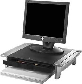 Fellowes Monitorständer Office Suites Standard mit Schublade in Schwarz und Silber - Bild 2