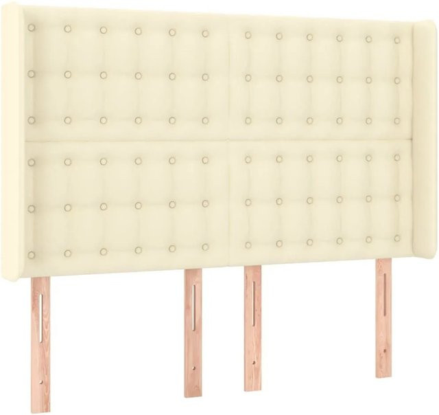 vidaXL Kopfteil mit Ohren in Creme, Kunstleder, B/H/T: 147 x 118 x 16 cm - Bild 1