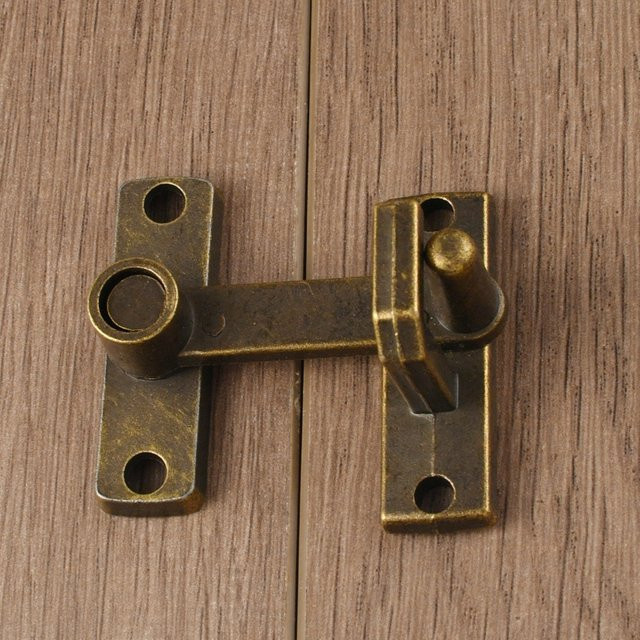 Metall Schiebefenster Türschloss Set in Bronze mit Schrauben als Sicherheitsriegel und Türbolzen - Bild 1