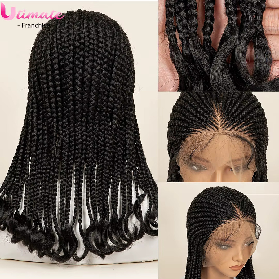 Ultimate Synthetische Cornrows Perücke, Vollspitze mit Babyhaar, Unisex, 45,7 cm - Bild 6