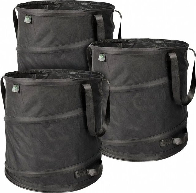 TTL GARDEN Pop Up Laubsack Superior Schwarz 3er Set mit 85 l Volumen - Bild 1