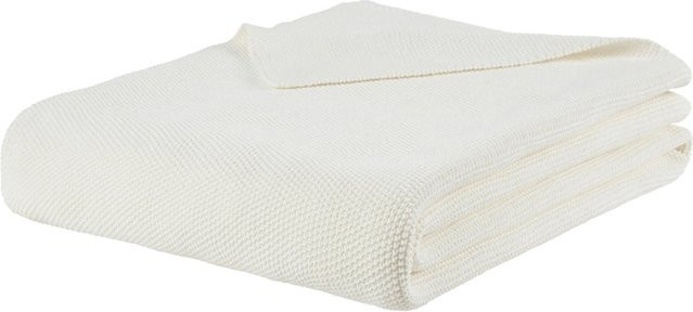 Mömax Kuscheldecke Lara in Beige und Weiß aus Baumwolle, B/B: 130 x 170 cm - Bild 1