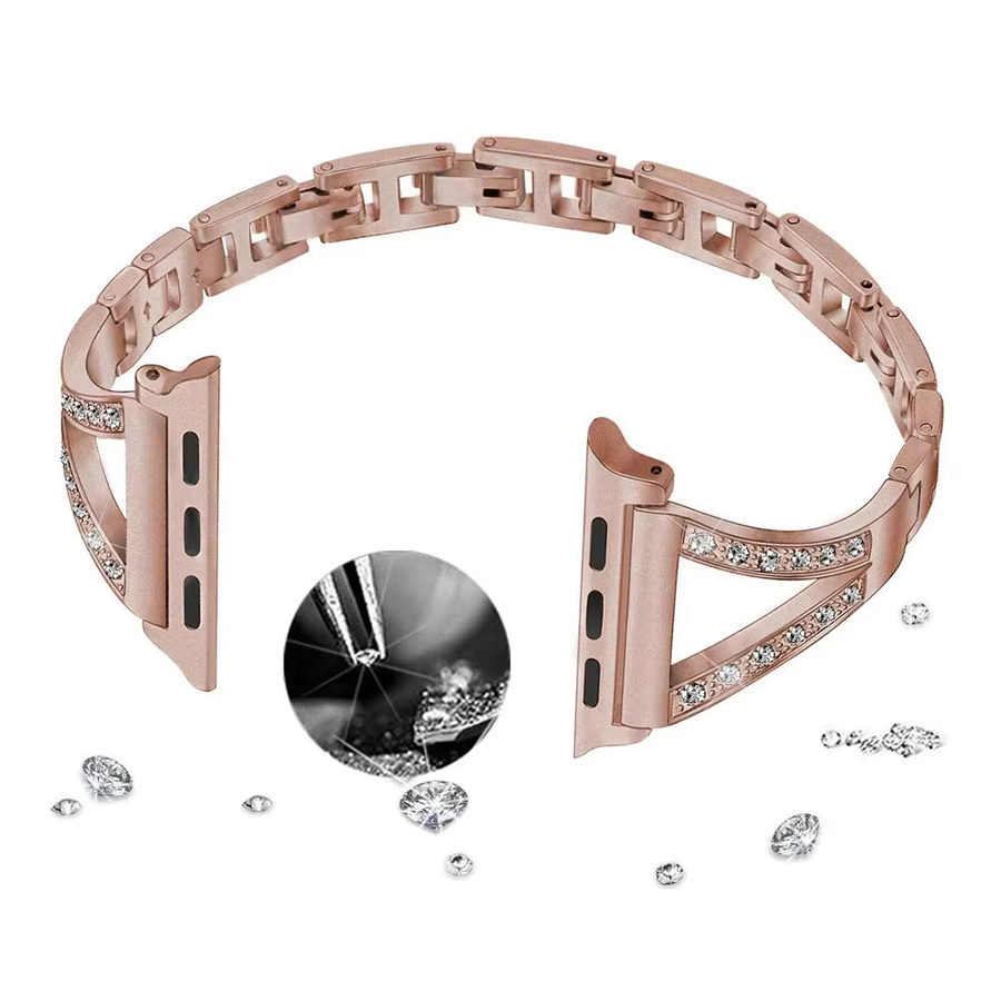 HUALIMEI Uhrenarmband Edelstahl, Diamant, Roségold, Unisex - Bild 2