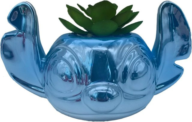 Disney Keramik Blumentopf Stitch 3D Blau Metallic Höhe: 9 cm - Bild 1