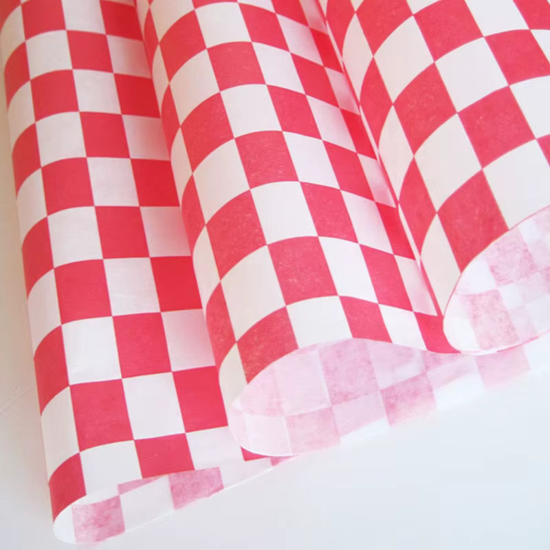 Adlist Einweg-Verpackungspapier rot-weiß kariert aus Wachspapier für Hamburger und Fast-Food-Körbe, B/B: 30,48 x 30,48 cm - Bild 3